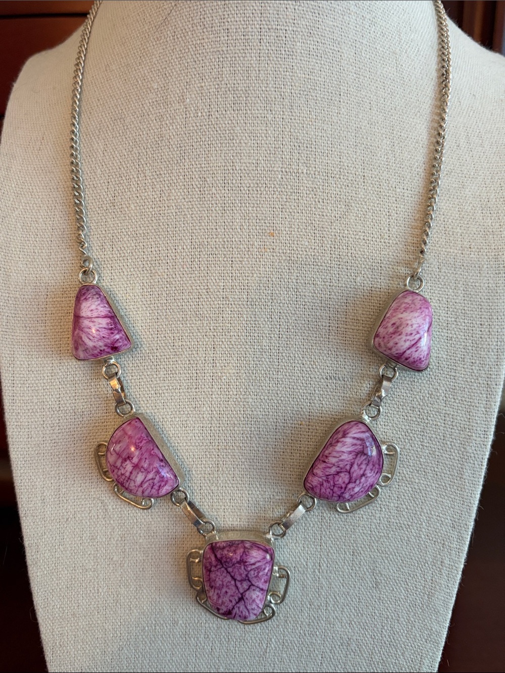 Pink Agate Statement Necklace
